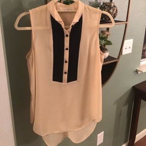 Rachel Roy High Low Sheer Tuxedo Tank